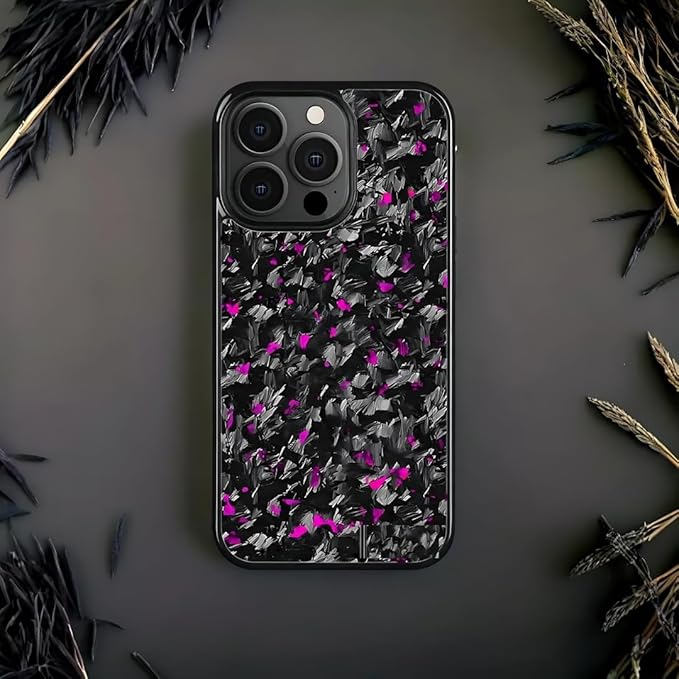 Funda Premium para iPhone con Textura Mármol Obsidiana Violeta
