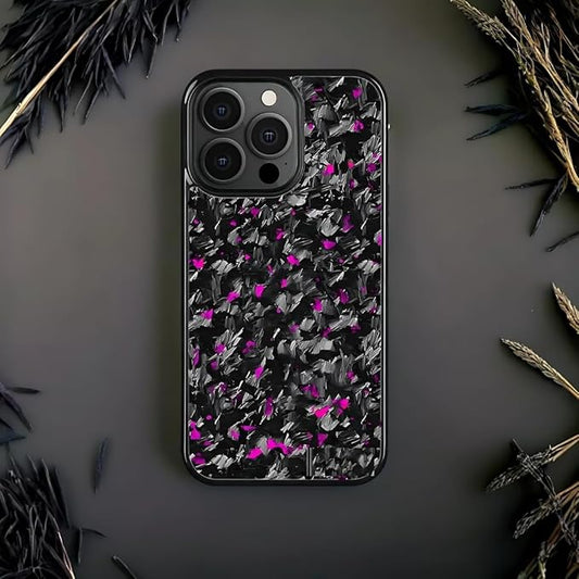 Funda Premium para iPhone con Textura Mármol Obsidiana Violeta