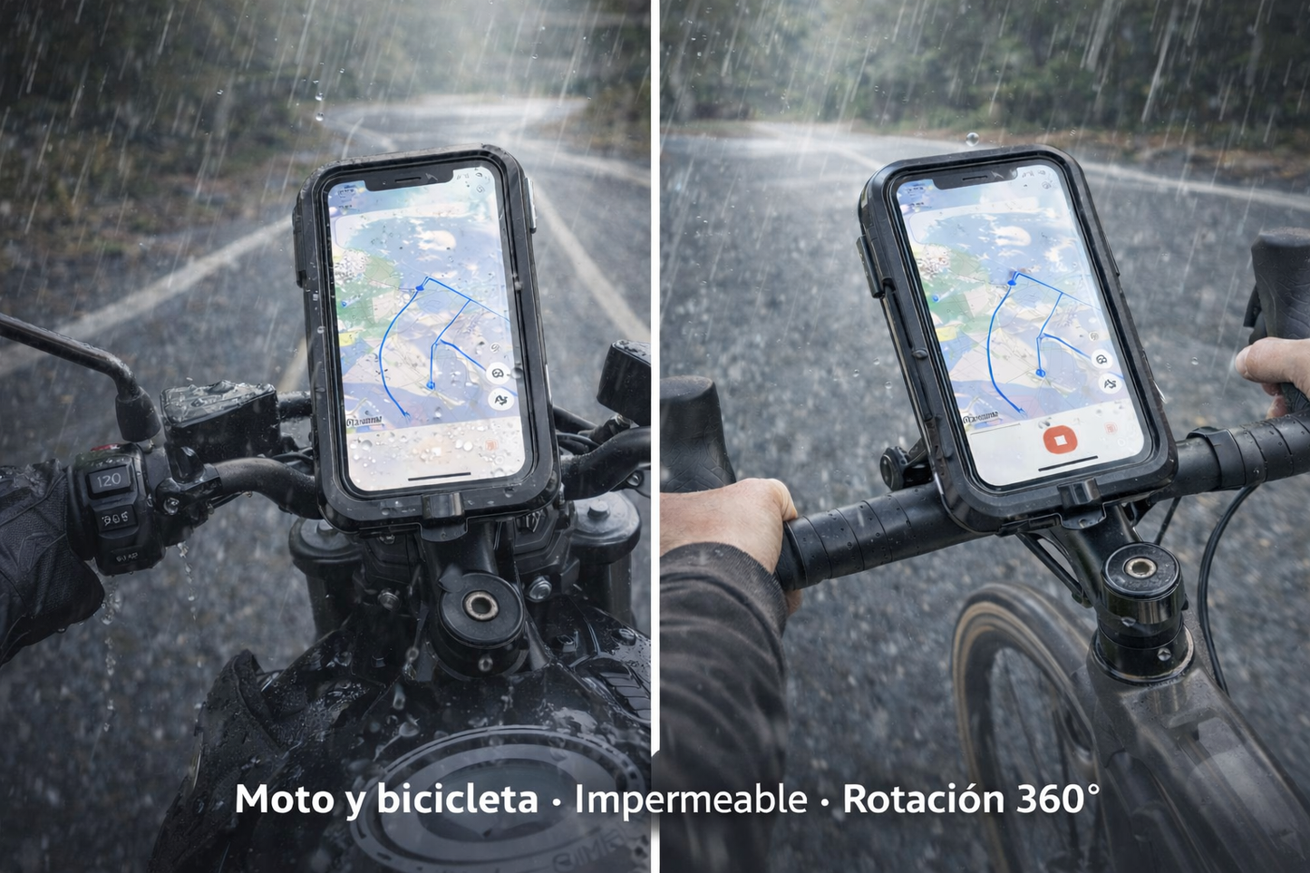 Suporte de Telefone BiciLock Pro Universal Étanche para Moto e Vélo – Rotação 360°