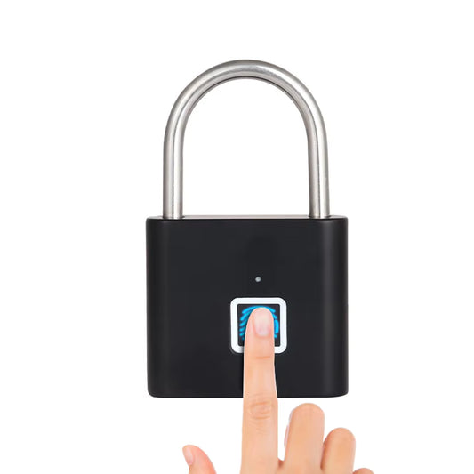 Smart Fingerprint Padlock – USB Rechargeable Keyless Lock (Black)