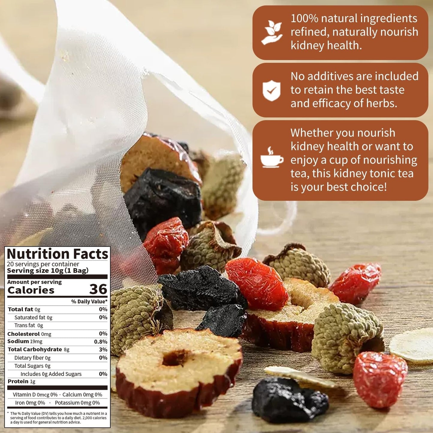 Slimoly™ Té de hierbas de panax y morera: Energía natural y apoyo renal