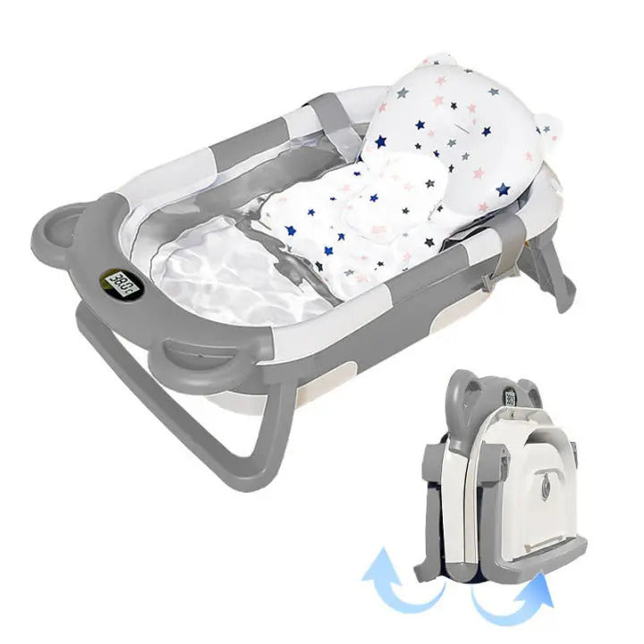 Babies Portable Square Folded Plastic Bathtub Set