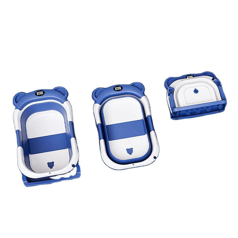 Babies Portable Square Folded Plastic Bathtub Set