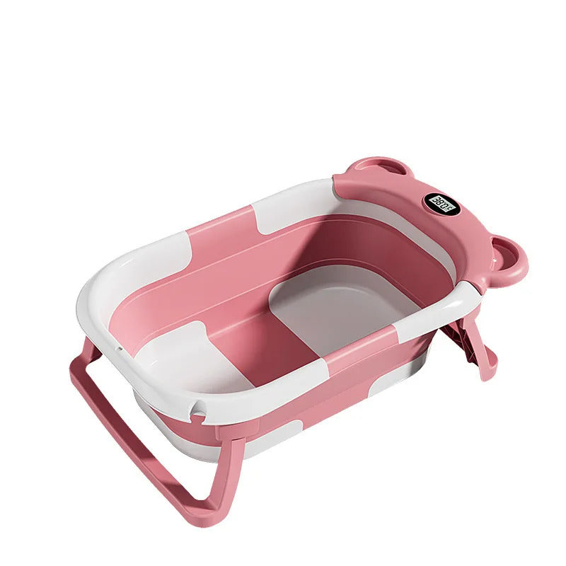 Babies Portable Square Folded Plastic Bathtub Set